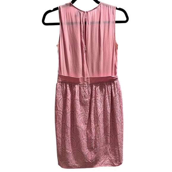 M Missoni Pleated Silk Cotton Pink
Sleeveless Lined Eyelet Mini Dress Sz 40/US8 - Picture 10 of 13